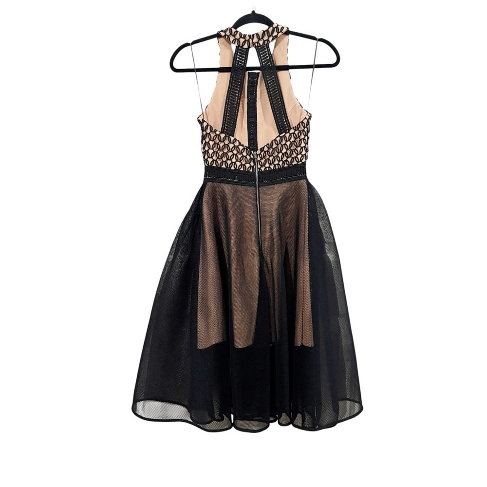 Elliatt Convert Dress Black Nude Mesh Lace Fit & Flare Cocktail Party Dress XS - Picture 4 of 8